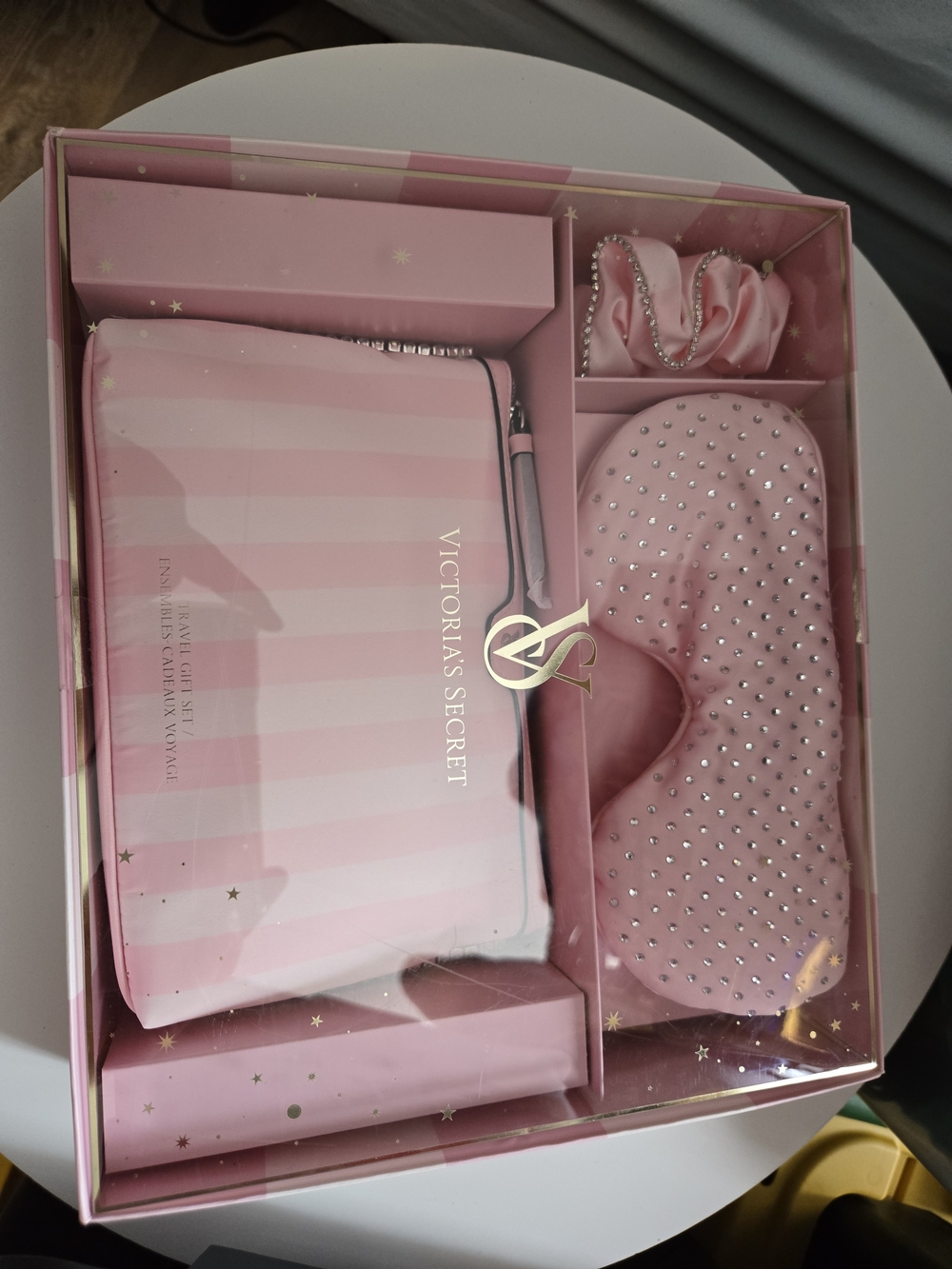 Victoria's Secret Pink Striped Travel Accessory Gift Set